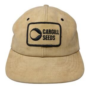 Cargill Seeds Snapback Cap Brown One Size Adjustable Embroidered Vintage